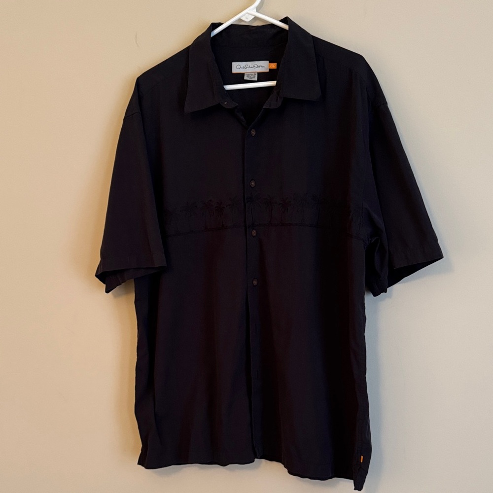 Quicksilver Edition Button Front Black Palm Tree XXL
